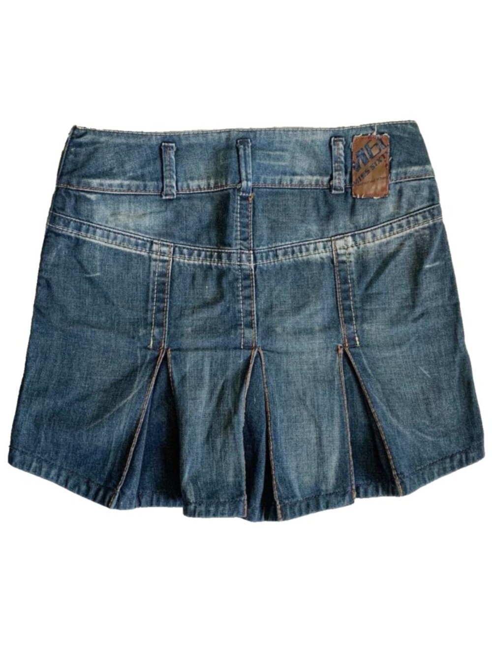 SEXY and FLATTERING Vintage Y2K Miss Sixty Denim Jean Mermaid Pleated Mini Skirt